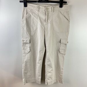 Izod Cargo Capri Pants Cotton Mid Rise Pockets Size 6